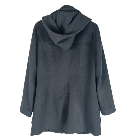 Calvin Klein Wool blend black clip/zipper front closure detachable hoodie coat 6 - Picture 11 of 13